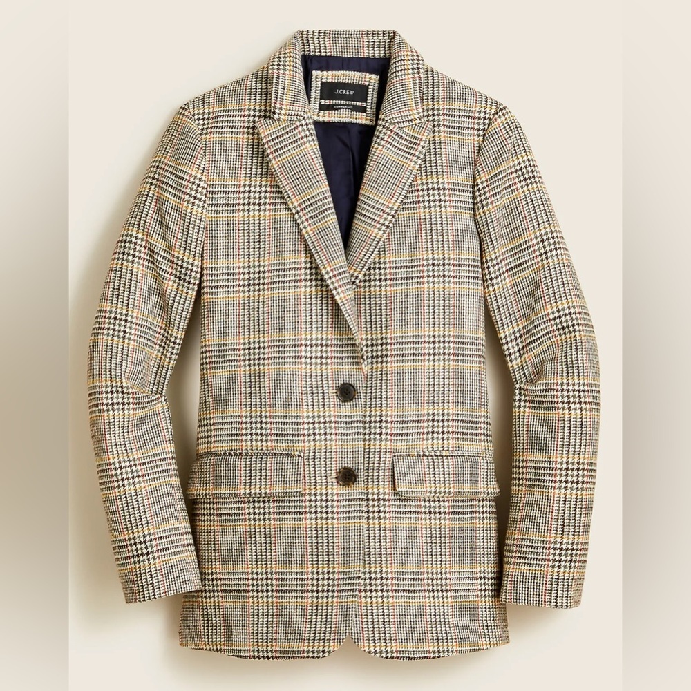 J Crew Sommerset blazer in glen plaid English wool— Women’s 00